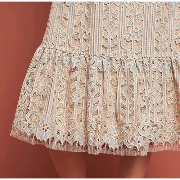 Anthropologie Eri + Ali Navy Lace Midi Dress – Romantic A-Line, Size S - Picture 2 of 12